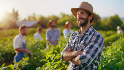 professional farm manager overseeing thriving farm