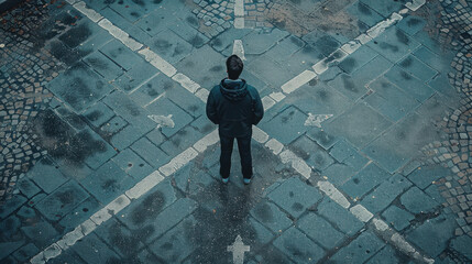 A person who faces many issues, a concept of overcoming problems.