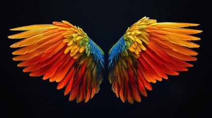 Obraz premium Vibrant Parrot Wings: A Symphony of Colors