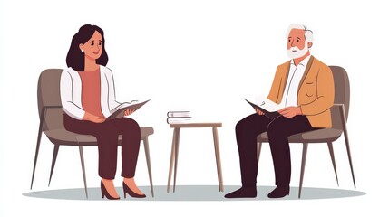 Marriage Therapy with Counselor: Husband and Wife During Session