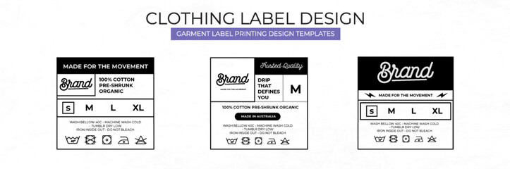 Set of Clothing label printed templates design