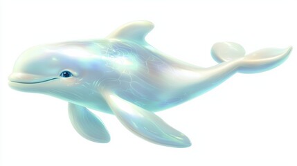 Obraz premium Beluga whale swimming gracefully in arctic waters digital artwork serene environment underwater perspective