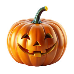 Smiling halloween jack o lantern pumpkin festive autumn october decoration on transparent background