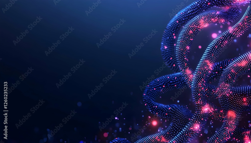 Poster abstract wavy data stream visualization for digital technology or science design