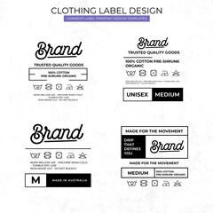 Set of Clothing label printed templates design