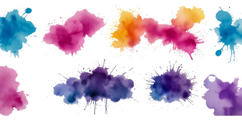 watercolor vector stains colors splash collection. Set of watercolor brush strokes


