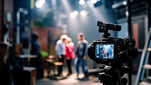 Behind-the-Scenes of a Film Production with Camera Crew