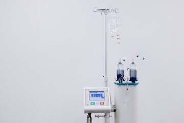 Close-up of a contrast agent before diagnostics in a CT room. The concept of using innovative...