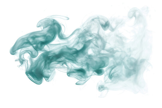 teal steam smoke swirling isolated on transparent white background