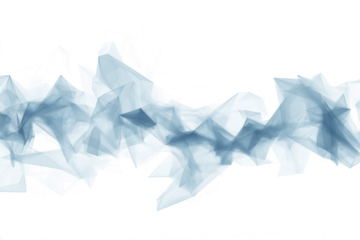 geometric blue abstract smoke effect isolated on transparent white background