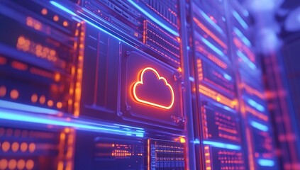 Fototapeta premium Exploring Cloud Computing: Servers, Networks, and Data Storage in a Digital World
