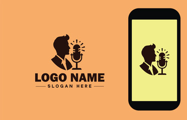 Voice Acting Studio icon Vocal Performance Studio Audio Dramatics Studio Sound Characterization Studio flat logo sign symbol editable vector