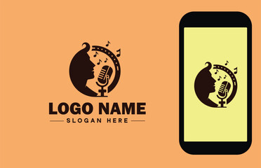 Voice Acting Studio icon Vocal Performance Studio Audio Dramatics Studio Sound Characterization Studio flat logo sign symbol editable vector