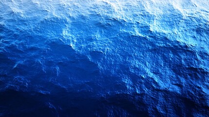 Deep blue ocean waves texture powerfully rolling under soft sunlight. AI Generated