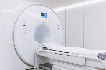 MRI magnetic resonance imaging device. Medical CT, MRI or PET Scan in the Modern Hospital...
