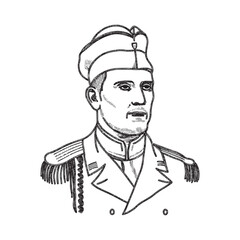 Army Man in Uniform - Unique Minimalist Military Figure Design - Soldier Vector - Army Officer Doodle - Military Illustration - Military Man Line Art
