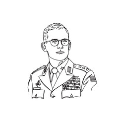 Man in Army Uniform - Stylish Minimalist Soldier Design - Soldier Vector - Army Doodle - Military Illustration - Military Man Line Art
