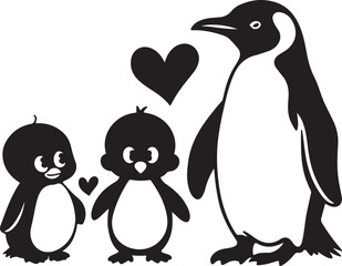 Obraz premium two penguins with a heart