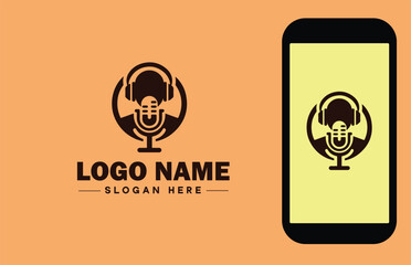 Voice Acting Studio icon Vocal Performance Studio Audio Dramatics Studio Sound Characterization Studio flat logo sign symbol editable vector