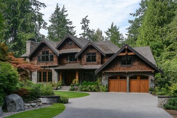 Luxury Craftsman home nestled in the woods