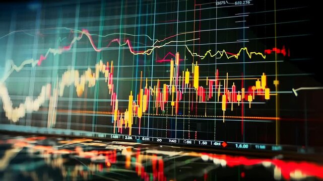 Stock market charts showing bull and bear trends