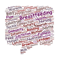 Obraz premium Breastfeeding Word Cloud