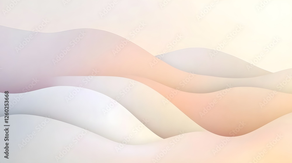 Poster abstract waves of soft colors creating a calm landscape