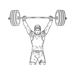 Obraz premium Strong Sportsman Silhouette - Minimalist Athlete Sketch - Sportsman Vector - Sportsman Doodle - Sports Illustration - Sportsman Figure Line Art 