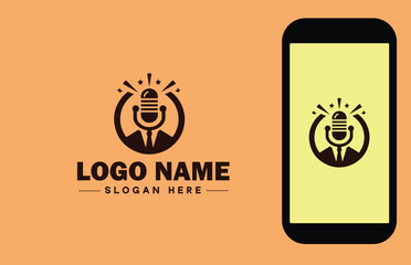 Voice Acting Studio icon Vocal Performance Studio Audio Dramatics Studio Sound Characterization Studio flat logo sign symbol editable vector