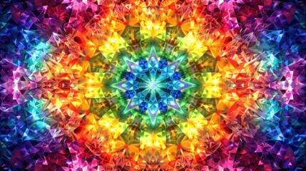 Vibrant kaleidoscope pattern showcasing colorful diamond shapes