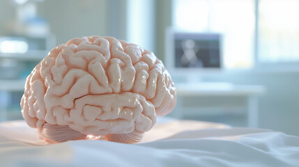 Faded brain sections with glowing fibers symbolize the complexities of dementia detection and research