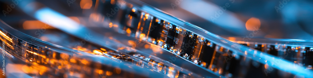 Poster translucent strips with embedded circuitry