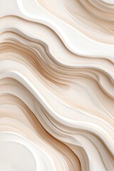 Obraz premium The artwork features abstract ocean waves created with continuous lines, capturing the serene beauty of Nordic seascapes. Its warm neutral tones promote a calming atmosphere
