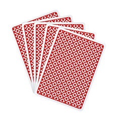 Fan of playing cards backs.