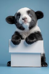 Adorable Cardigan Welsh Corgi Puppy in a Box