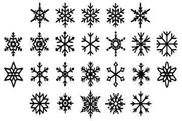 Snowflake Vector Icons set– for winter holiday decoration, Christmas & New Year | SVG Collection