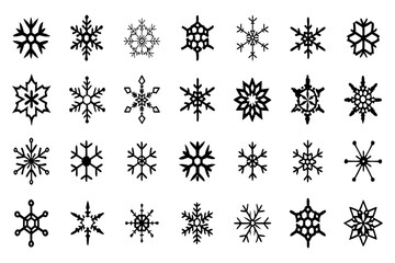 Snowflake Vector Icons set– for winter holiday decoration, Christmas & New Year | SVG Collection