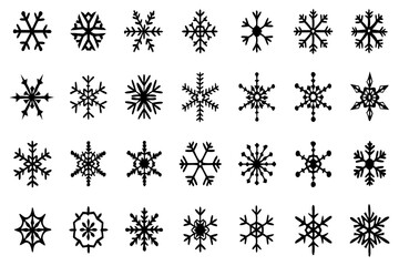 Snowflake Vector Icons set– for winter holiday decoration, Christmas & New Year | SVG Collection