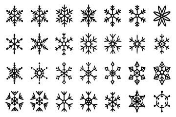 Snowflake Vector Icons set– for winter holiday decoration, Christmas & New Year | SVG Collection