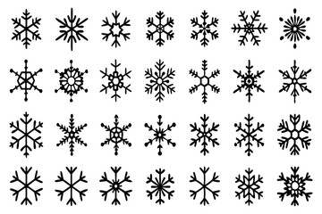 Snowflake Vector Icons set– for winter holiday decoration, Christmas & New Year | SVG Collection