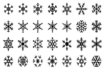 Snowflake Vector Icons set– for winter holiday decoration, Christmas & New Year | SVG Collection