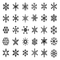 Snowflake Vector Icons set– for winter holiday decoration, Christmas & New Year | SVG Collection