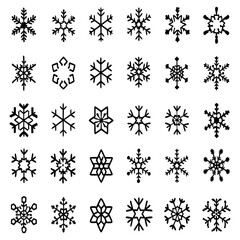 Snowflake Vector Icons set– for winter holiday decoration, Christmas & New Year | SVG Collection