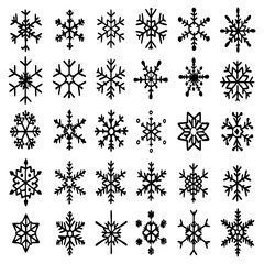 Snowflake Vector Icons set– for winter holiday decoration, Christmas & New Year | SVG Collection