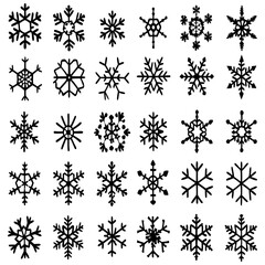 Snowflake Vector Icons set– for winter holiday decoration, Christmas & New Year | SVG Collection