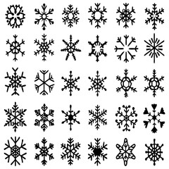 Snowflake Vector Icons set– for winter holiday decoration, Christmas & New Year | SVG Collection