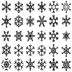 Snowflake Vector Icons set– for winter holiday decoration, Christmas & New Year | SVG Collection