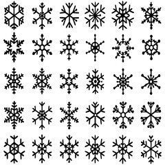 Snowflake Vector Icons set– for winter holiday decoration, Christmas & New Year | SVG Collection