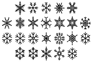 Snowflake Vector Icons set– for winter holiday decoration, Christmas & New Year | SVG Collection