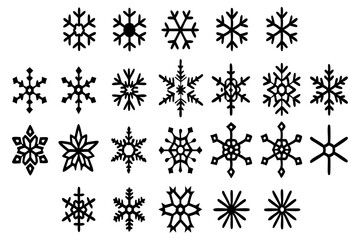Snowflake Vector Icons set– for winter holiday decoration, Christmas & New Year | SVG Collection